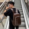 PU Leather European And American Style Men's Business Casual Backpack