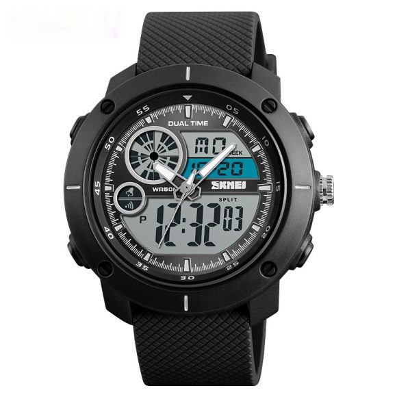 Waterproof Double Display Watch Outdoor Sports Student Double Time Calendar Chronograph Electronic Watch - Image 2