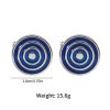 European And American Round Geometric Black Gemstone Cufflinks - Image 10