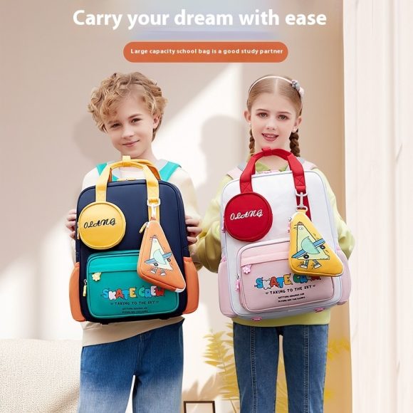 Primary School Student Schoolbag Cute Female Spine-protective Backpack Waterproof - Image 6