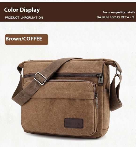 Men's Shoulder Bag Retro Leisure Crossbody Bag Outdoor Sports Canvas Bag - Image 8
