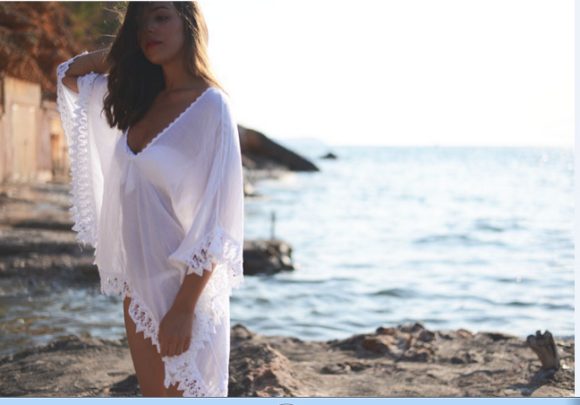Lace Hollow Crochet Swim Suit Swimwear Beach Dress - Image 3