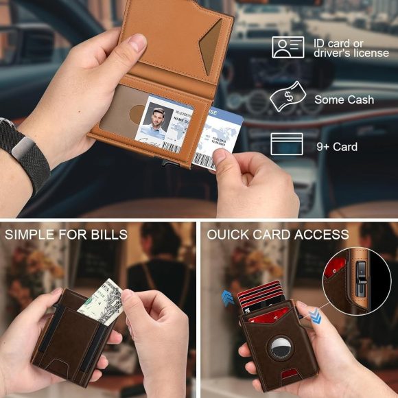 Men's RFID Anti-theft Brush Aluminum Alloy Card Bag - Image 5