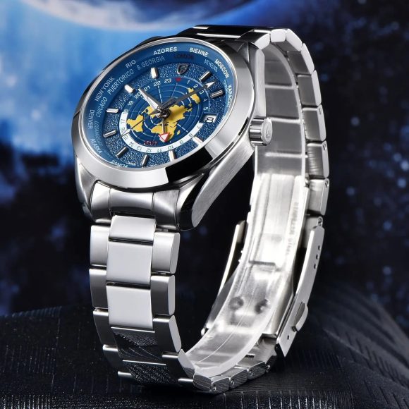 Men's Multifunctional Mechanical GMT Dual Time Zone Luminous Watrproof Watch - Image 5