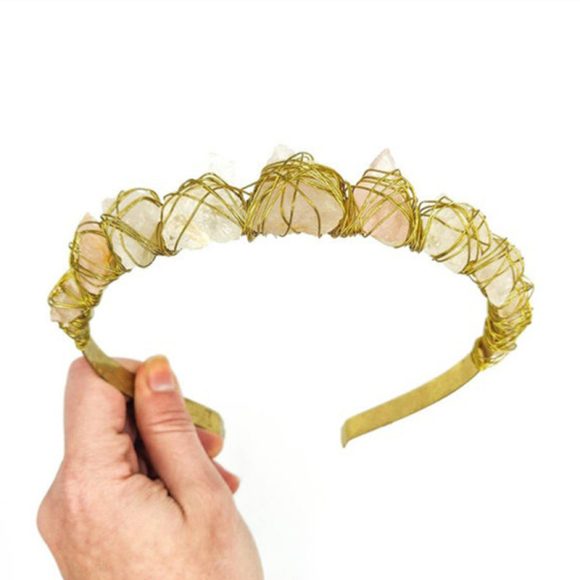 Natural Crystal Quartz Crown Born Amethyst Gemstone Wedding Headdress - Image 9