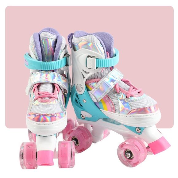 Children's Skates Double Row Four Wheel Full Flash - Image 3