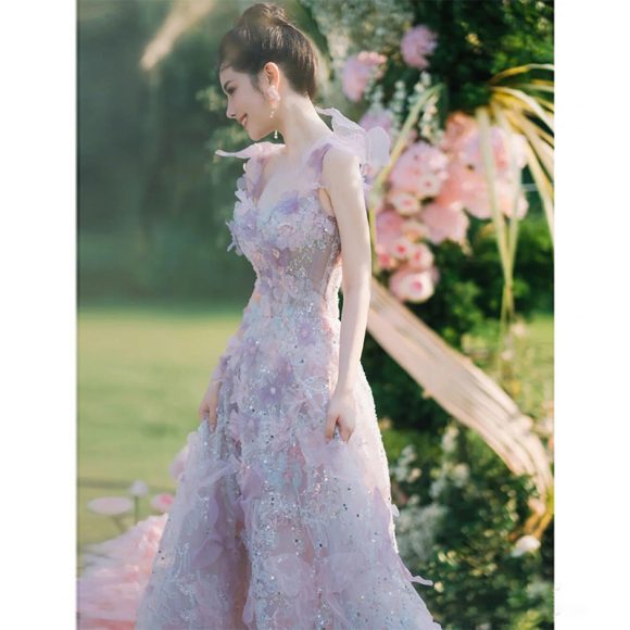 Toast Dress Lace A- Line Style Bridal Marriage Engagement Evening Dress - Image 3