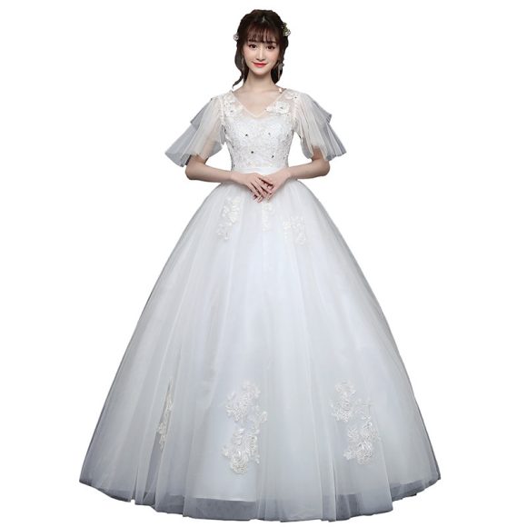 Large Size Wedding Dress Fat Bride Married Master Wedding Dress Was Thin And Simple Studio Covering Arms - Image 5
