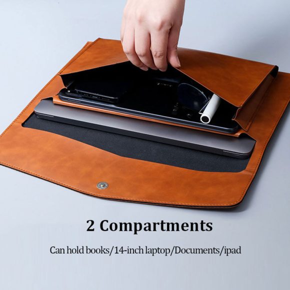 A4 File Bag Contains Large Capacity Double-layer Leather Protective Sleeve - Image 5