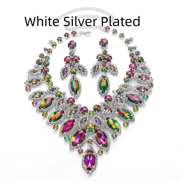 European And American Luxury Leaf Necklace Suit - Image 5