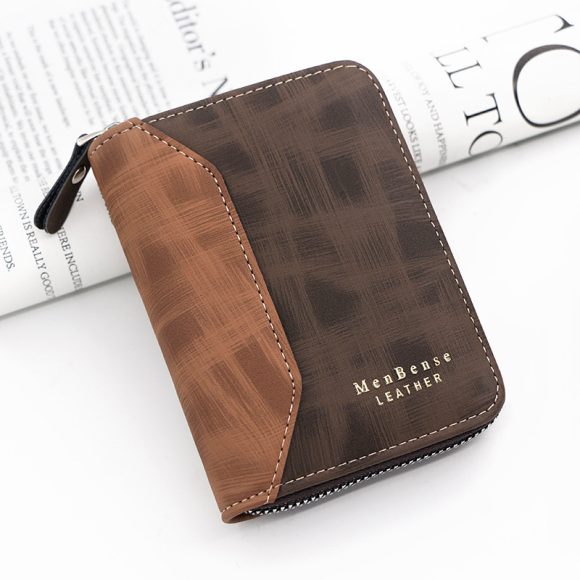 Frosted Men's Short Chain Wallet Vertical Coin Purse Card Holder - Image 6
