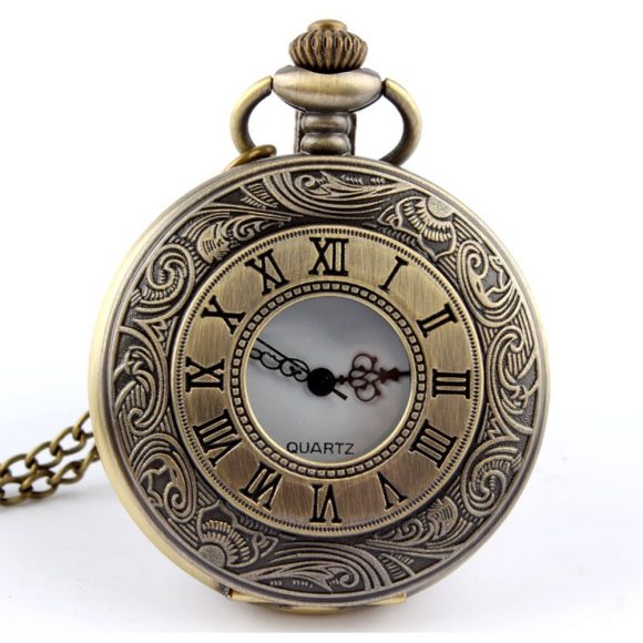 Quartz Pocket Watch Retro Roman Style Hollow-out - Image 2