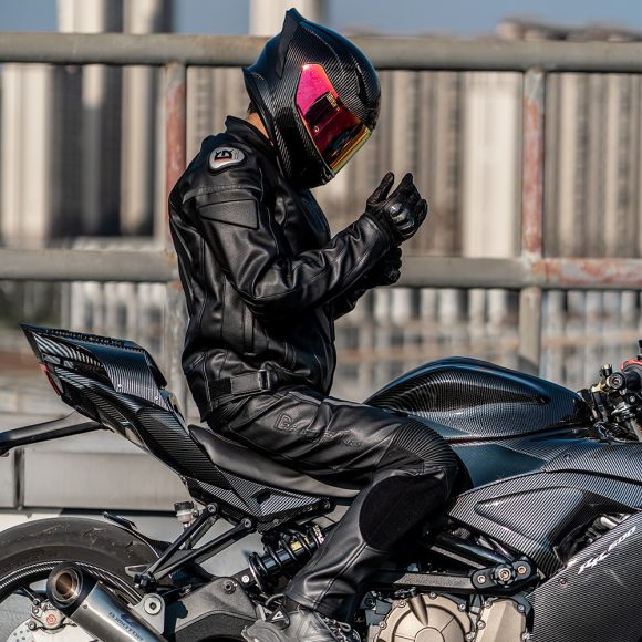 Wind-proof Motorcycle Leather Pants Suit For Men And Women - Image 5