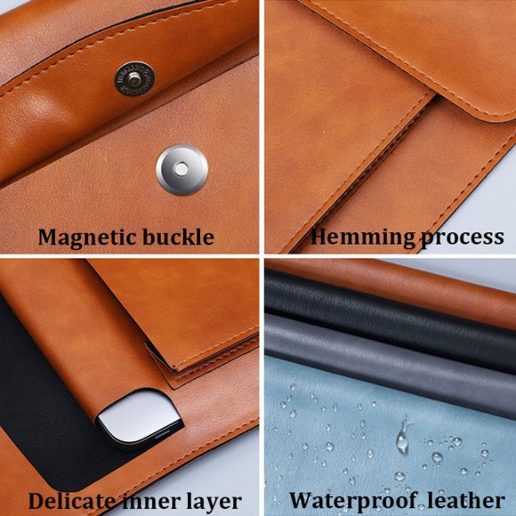 A4 File Bag Contains Large Capacity Double-layer Leather Protective Sleeve - Image 8