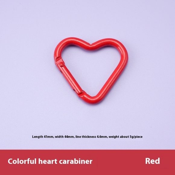 Love Heart Climbing Button Carabiner Heart-shaped Aluminum Alloy DIY Water Bottle Buckle Keychain Accessories - Image 7