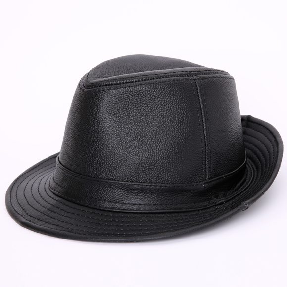 Men's And Women's Cowhide Hats With Big Eaves On The Street - Image 6