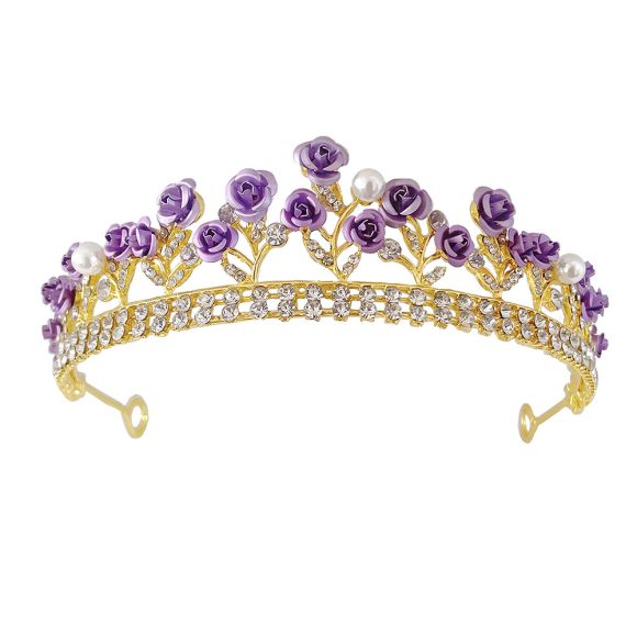 Purple Rose Crystal Jewelry Crown - Image 5