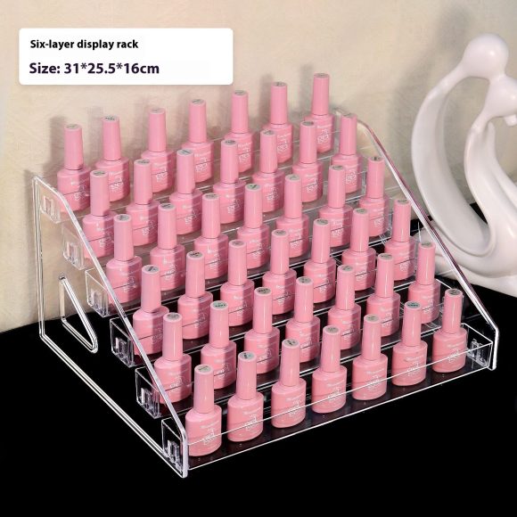 Multi-layer Plastic Transparent Acrylic Nail Polish Display Rack - Image 2