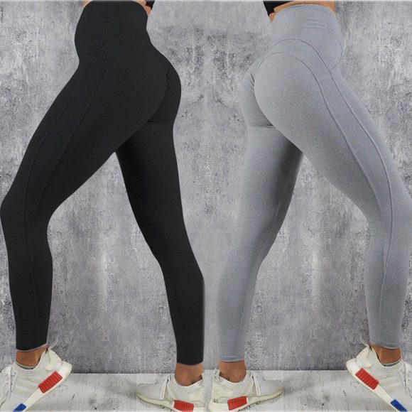 Solid color exercise leggings - Image 2