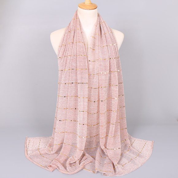 New Women's Lamp Wick Silk Sequined Scarf - Image 8