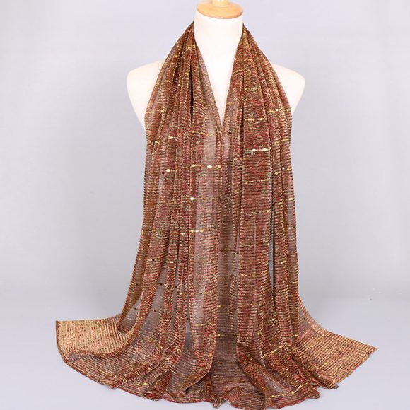 New Women's Lamp Wick Silk Sequined Scarf - Image 7