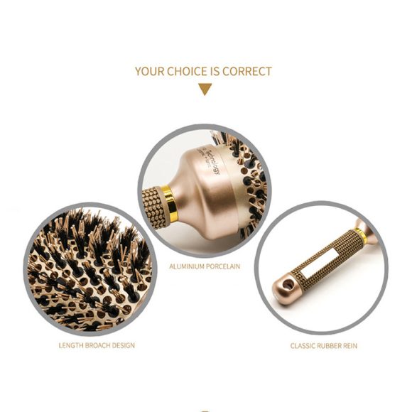 Hair Comb Brush Nano Hairbrush Ceramic Ion Round Barrel Comb Hairdressing Hair Salon Styling Tool - Image 3