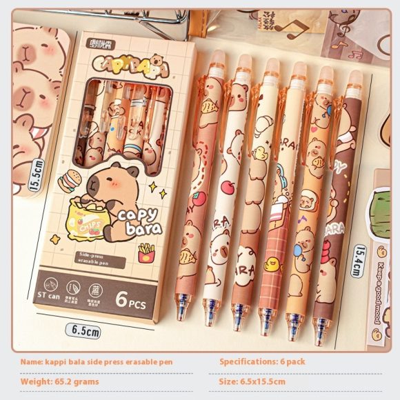 Capabala Side Press Erasable Pen Good-looking Cute Pressing Pen Student Easy Friction Press Gel Pen - Image 2
