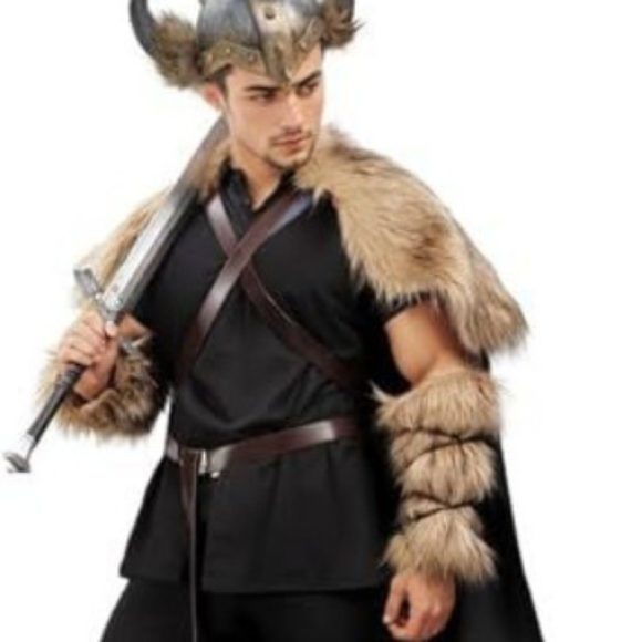Viking Men's Cape And Shawl Oversleeve Booties Suit Artificial Wool - Image 9