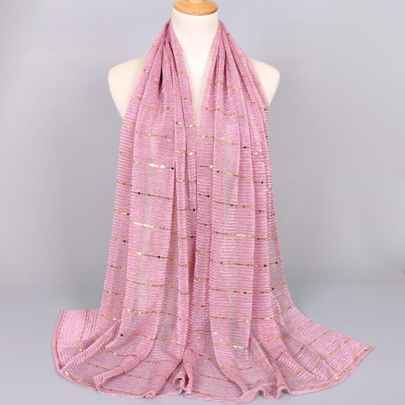 New Women's Lamp Wick Silk Sequined Scarf - Image 2