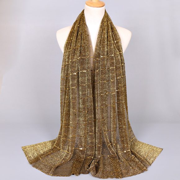 New Women's Lamp Wick Silk Sequined Scarf - Image 6