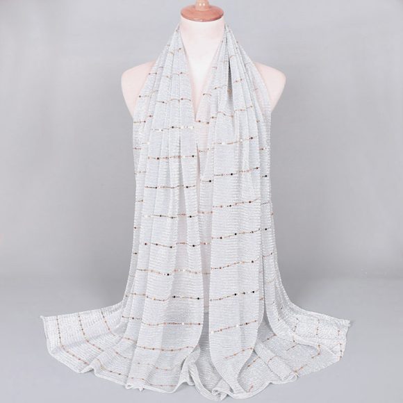 New Women's Lamp Wick Silk Sequined Scarf - Image 3