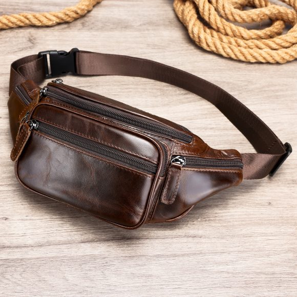 Men's Sheepskin Mobile Phone Waist Bag Sports Leisure - Image 9