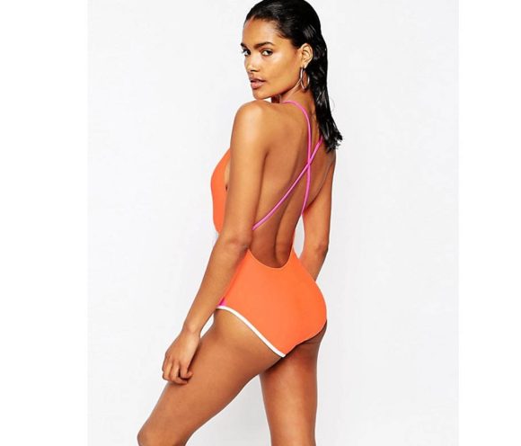 European and American women's mesh stitching sexy bikini one-piece swimsuit - Image 10
