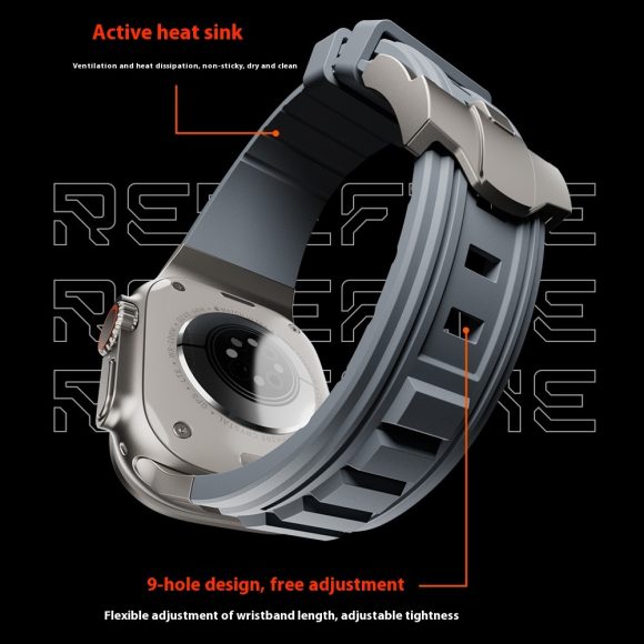 Cross Nail High Elastic Silicone Strap Iwatch1-9 Metal Folding Buckle - Image 6