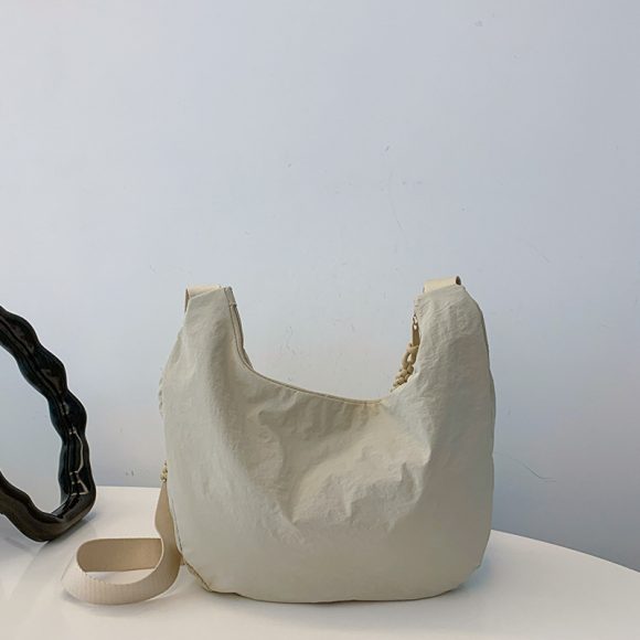 Washed Wrinkled Nylon Shoulder Travel Messenger Bag - Image 6