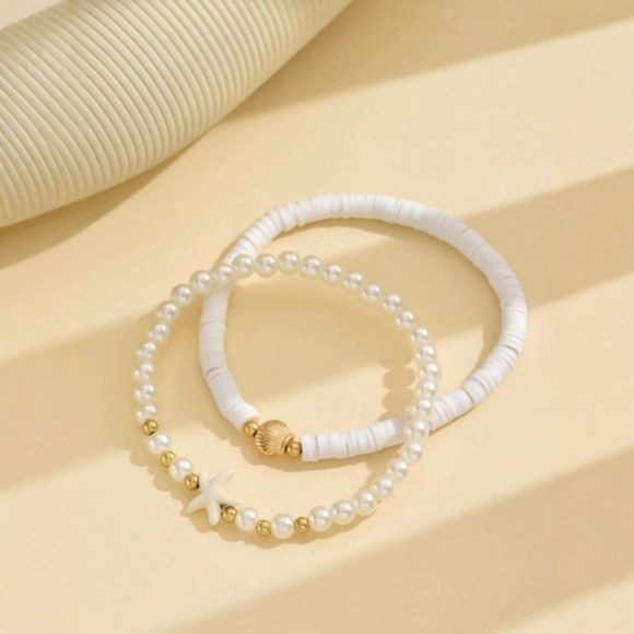 Five-pointed Star Pearl Twin Anklet - Image 2