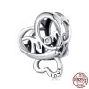 Herz Beaded MOM 925 Silver Heart-shaped String Beads DIY Bracelet Accessories - Image 2