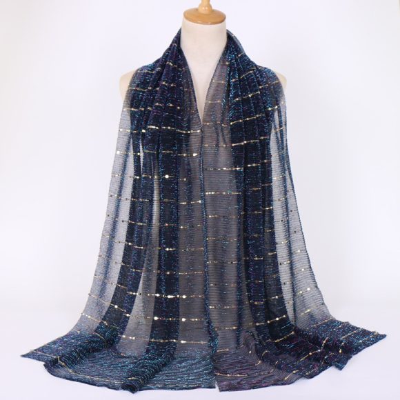 New Women's Lamp Wick Silk Sequined Scarf - Image 5