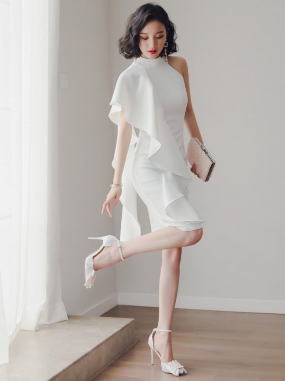 Party party white short evening dress - Image 2