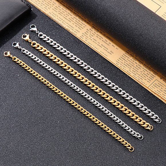 Hip Hop Men's Cuban Titanium Steel Bracelet