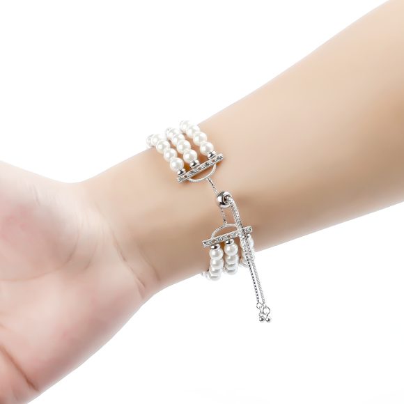 Pearl Strap Jewelry Stretch Bracelet Wristband - Image 2