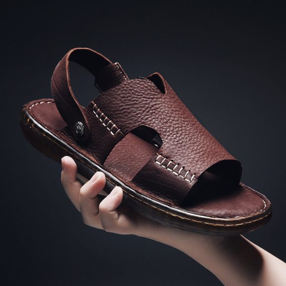 Men's Sandals Dual-use Cowhide Soft Bottom Beach Shoes - Image 2