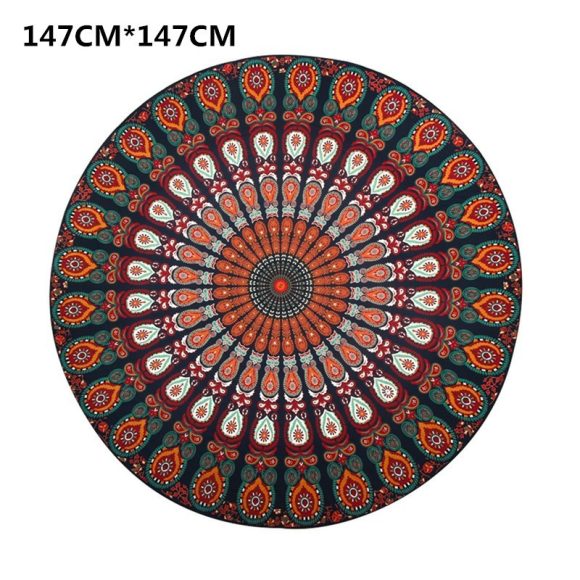 Printed Round Beach Towels And Yoga Mat - Image 2