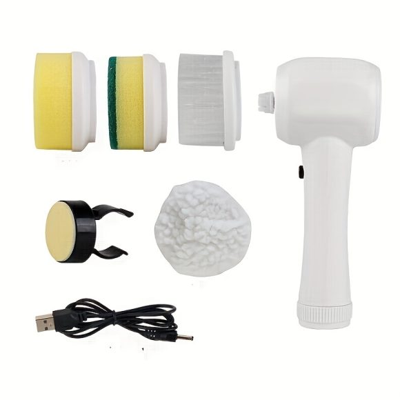 5 In 1 Multifunctional Electric Brush Cleaner Bathroom Sink Kitchen Window Electric Rotary Brush Cleaner - Image 2