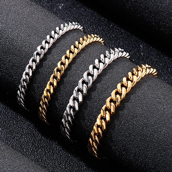 Hip Hop Men's Cuban Titanium Steel Bracelet - Image 2