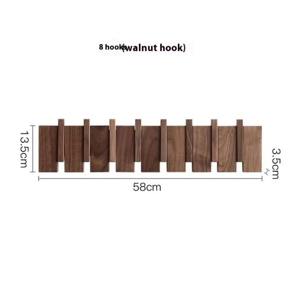 Solid Wood Simplicity Keys Clothes Hook Wall Home Door Hallway Hanger Punch-free - Image 4