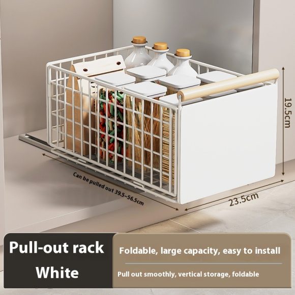 Kitchen Bathroom Multifunctional Foldable Pull Storage Basket - Image 2