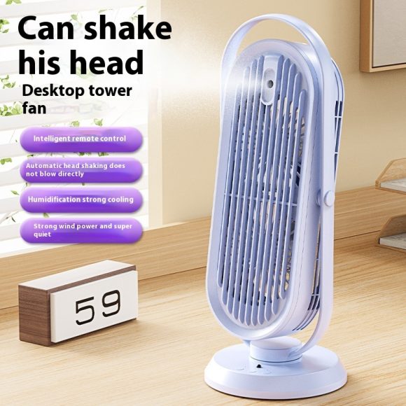 Shaking Head Spray Desktop Office USB Tower Fan Household Large Wind Humidifier Fan - Image 7