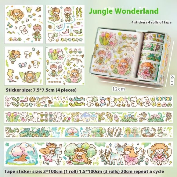 Cute Tape Sticker Gift Box Cartoon Stickers Suit Children's Film Sticker - Image 10