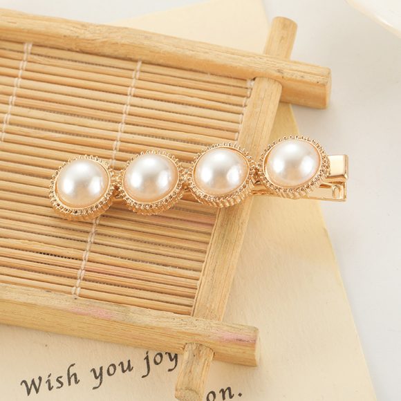 Slip-on Pearl Bow Hair Clip - Image 2